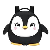 2017新しいスタイルかわいい漫画ペンギンミニバックパックwith Safetyナイロンテープ1 – 3歳の赤ちゃん用幼児ウォーキング安全バックパックキッズ男の子女の子紛失防止旅行バッグ ブラック