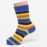 (グレェド) Groedo オーガニックコットン キッズ ソックス 青 ネイビー ストライプ サイズ1-2 (12～14cm)