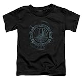 Battlestar Galactica Toddlers FadedエンブレムTシャツ カラー: ブラック