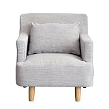 タンスのゲン 1人掛けソファ 木脚 ポケットコイル クッション付き グレー 31200004 GY