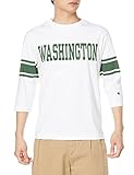 [チャンピオン] Tシャツ 七分袖 丸首 綿100% Cotton USA 半端袖 フットボールT グラフィックプリント ストーンウォッシュ加工 3/4スリーブTシャツ ベーシック C3-X415 メンズ ホワイト M