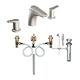 Moen T6820BN-9000 Method Two-Handle Low Arc Bathroom Faucet with Valve, Brushed Nickel [並行輸入品]