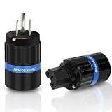 Monosaudio オーディオ用電源プラグ ロジウムメッキ 純銅 3ピン 電源コネクタ 自作電源プラグ 15A/ 125V 10A/ 250V アルミニウム合金製シェル オーディオ用パワープラグ IEC320C13コネクター ペアハイエンド オーディオグレード AC電源プラグ オーディオケーブル、オーディオ電源ケーブル、オーディオ用電源コード用（メス-オス）(M104R/F104R)