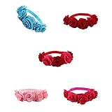 Lovoski 5本入り　ガール　ベビー　ビーチ　ファブリック　ヘアバンド　花　ヘッドドレス　髪飾り　ターバン