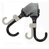 Gaorui（ガオルイ）ベビーカーフック 便利 人気　荷物フック 360度回転 滑り止め マルチフック　２つフック付き　自転車のハンドル・スーツケース・車のヘッドレストに適用 2個セット ブラック