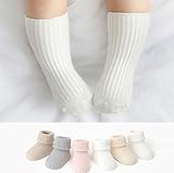 子供可愛いソックス　ベビーフットカバー 赤ちゃんハイ靴下　キッズ　男児女児　結婚式運動会入園式　誕生日プレゼント　暖かい　厚い綿　ピンクｘベージュｘカーキ　2-4歳に適用　秋冬春　3足セットM