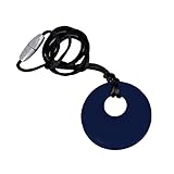 Itzy Ritzy Teething Happens Silicone Jewelry Pendant Necklace Circle, Navy by Itzy Ritzy