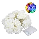 A-SZCXTOP ストリングライト LEDライト ローズ フラワーライト LED20灯 バラ Colored String Lights　イルミネーション 癒しい光 薔薇　花型LEDライト 華やか 