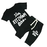 MIOIM® 黒 英字ロゴ 子供服 ベビー服 シャツ ロングパンツ 上下セット 男女兼用 欧米風 大ブーム