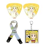 ぼっち ざ ろっく ギター ピック ギターストラップ キーホルダー ４点セット 楽器モチーフ 絶妙なクラフト 演出用 道具 小物 後藤ひとり 伊地知虹夏 山田リョウ 喜多郁代 カワイイ ギター飾りキーホルダーです ギター・ストラップ 贈り物です (D) [並行輸入品]