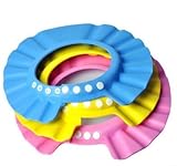 Keeeady 子供用品 赤ちゃん シャンプーハット 洗髪用帽子 シャワーキャップ お風呂 防水帽 水漏れない 防水 シールド 樹脂 可愛い 安全 便利 サイズ 調整可能 1枚 （ブルー）