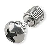 [silver KYASYA]ステンレス ネジピアス 片耳 シルバー ピアス スタッド 工具 ピアス シンプルピアス おしゃれ 存在感 流行り (シルバー)