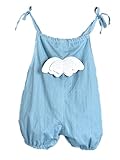 QD-WST　子供服 サスペンダーパンツ 夏 可愛い ベビー キッズ 綿 柔らか　薄手 男女兼用 (85-90cm, ブルー)