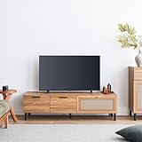 VENTOTA テレビボード 140cm幅 テレビ台 TVボード TV台 ローボード リビング 棚 木製 木目調 ラタン調 ナチュラル 北欧 モダン ロータイプ Hemi-mbr
