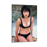 酒井若菜魅力なポスターキャンバスの壁画の現代芸術掛かるソファの背景画08x12inch(20x30cm)