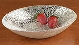 Badash Crystal D65222 SILV SNAKESKIN OVAL BWL L12.25 in. x W9 in.