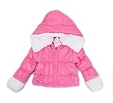 SOPOベビー女の子コットンパッドコート冬暖かいLambsウールジャケット3 – 6歳ピンク カラー: ピンク