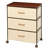 ドウシシャ(DOSHISHA) 組立簡単 布製 ファブリック ボックス チェスト 3段 幅60×奥行34.5×高さ71.5cm ナチュラル MFB60-3NA