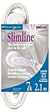 SlimLine 2236 Flat Plug Extension Cord, 2-Wire, White, 7-Foot [並行輸入品]