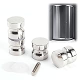 取替・補修用 304ステンレス製取っ手 ドアノブ シルバーハンドル つまみ 玄関・浴室・お風呂のドア用 2組セット