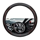 車のステアリングホイールカバーは柔らかく、通気性があり、滑りにくく、オールシーズン対応です36.5-38 cm (黒)