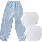 (チャックル) chuckle 【K4214×2、M1024×1】おねしょパンツ2枚&防水布つきズボン1枚セット【140cm】【男の子】 サックス 140cm M3140A-140-30