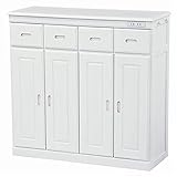 キッチンカウンター/キッチン収納 【幅92cm/ホワイト】 木製 タイル天板 二口コンセント/キャスター付き 【代引不可】 特配【TS1869】 top1-ds-1831733-ak [簡易パッケージ品]