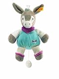 Steiff Issy Donkey with Removable Music Box Plays a Folk Song (Multicoloured, 20cm) by Steiff