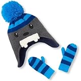 THE CHILDREN'S PLACE(ザ・チルドレンズプレイス) 3Dウォーラスハットストライプミトンセット グレイスチール 小物 2～3歳【並行輸入】