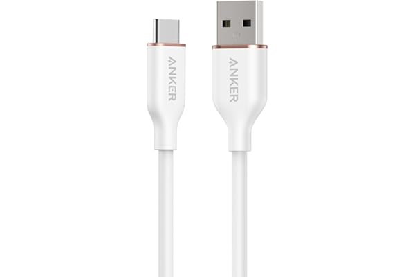 Anker USB-C ＆ USB-A ケーブル (Flow) 絡まないケーブル 15W 結束バンド付き USB-C機器対応 シリコン素材採用 Galaxy iPhone 17 / 16 / 15 各種対応 0.9m クラウドホワイト