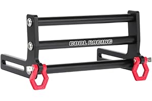 LAMELLIS LCG メタルフロントバンパー 牽引フック付き Axial 10 4 1/10 RCクローラー車アップグレードパーツアクセサリー ブラック