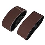uxcell サンディングベルト サンドペーパー 10個入り ダークブラウン 砥粒 610x93mm 120グリット
