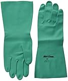 MCR Safety 5337S 7-1/2-Inch Nitri-Chem Seamless Nitrile Buna Rubber Gloves with Flock Lining Green S