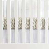 オリバーB OBS0502ダイヤモンドベビーベッドシート - ホワイト、サンディグレー