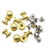 KUKU工房 ネジ式 ギボシ レザークラフト向け 頭径8mm 10個セット (ゴールド)