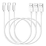 USB Type C ケーブル 1m 3本セット LpoieJun 【3A急速充電 / USB 2.0データ転送 / 映像出力非対応 】 高耐久TPE素材 USB-A to USB-C 充電コード スマートフォン/タブレット/ゲーム機のタイプｃ機種に対応 ホワイト