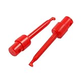 uxcell　マルチメータテストフッククリップ　プラスチック製　PCB　SMD　IC　レッド　57mm　10個入り