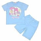 マイメロディ パジャマ Tシャツスーツ 半袖パジャマ キッズ 女の子 ガールズ fo-15pj05 130cm サックス