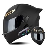 MOTOBOSS バイクヘルメット フルフェイスヘルメット ブルートゥース付き システムヘルメット フリップアップ メンズ レディース 四季対応 オートバイジェット ダブルシールド大きいサイズ 洗える裏地 日焼け止め UVプロテクション Bluetooth 耐衝撃 DOT認定 防風雨 通勤 通学 (L,B04)