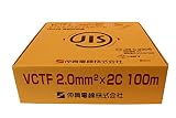 伸興電線 ビニルキャブタイヤ丸型コード VCTF 2芯 2SQ 灰 100m
