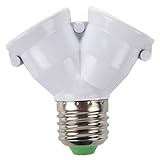 Yiteng　Y形　LED　電球　ソケットベース　E27×2口金分岐　E27 to 2×E27変換ソケット　アダプタ　難燃性材料