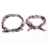 Domybest　親子　ヘアバンド ベビー　ママ　2点セット　カチューシャ 髪飾り ヘアアクセサリー　リボン ウサギ　花柄　和風　女の子 新生児 赤ちゃん 出産祝い 内祝い お宮参り 誕生日 100日