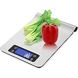 waoawデジタル多機能食品キッチンスケール11lb 5 kg、シルバー、ステンレススチール、カウントダウンタイマー付き、バックライトLCDディスプレイ(電池付属)