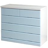 タンスのゲン 国産 鏡面タンス 完成品 幅90cm 4段 マカロン アイスブルー 02010111 BL