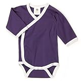 オーガニックコットン キモノボデイスーツ長袖【ブラックベリー】 (6-12ヶ月(70～75cm))