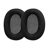 kwmobile 2x ヘッドホンカバー Sennheiser HD660S / HD565 / HD580 / HD600 / HD650対応 交換用イヤーパッド - クッション ベロア 黒色