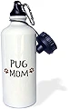 ローズWB _ 154179 _ 1 Puggle Dog mom-doggie by breed-muddyブラウンPaw prints-doggy lover-proudペット所有者Mama Loveスポーツウォーターボトル、21オンス、ホワイト