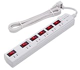 スマイルキッズ 雷ガード付 延長コード スイッチ付 6口 コンセント AMT-627