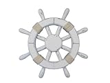 Rustic White Ship Wheel, 12"