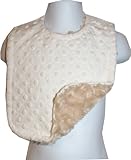 リルカブハブBCDCRリバーシブル＆アジャスタブルMinkyよだれかけ - キャメルローズバッドの渦巻きとクリームドット